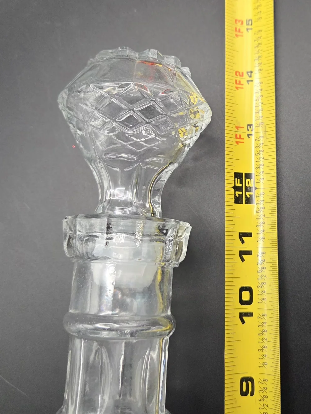 Vintage LIBBEY OF CANADA Glass Decanter & Stopper Diamond Pattern